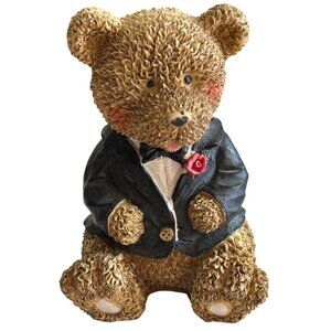 K's Collection by Greenbrier Groom Bear Ceramic Wedding Table Top Decor 4" Tall